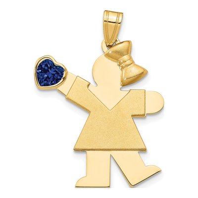 14K Yellow Gold Girl Kiss Charm