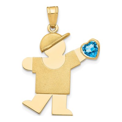 14K Yellow Gold Boy Kiss Charm