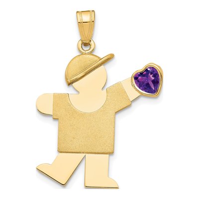 14K Yellow Gold Boy Kiss Charm