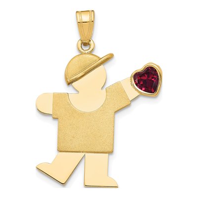 14K Yellow Gold Boy Kiss Charm