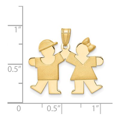 14K Yellow Gold Kids Kiss Charm – view 4