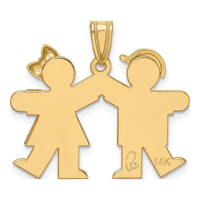 14K Yellow Gold Kids Kiss Charm – view 5