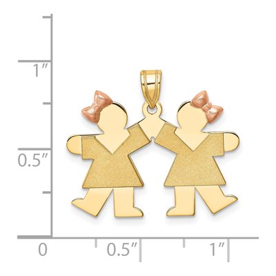 14K Two-Tone Gold Kids Kiss Charm – view 3