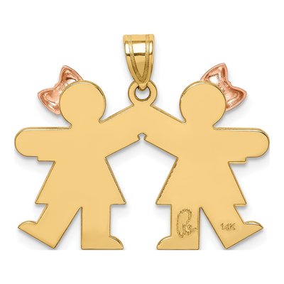 14K Two-Tone Gold Kids Kiss Charm – view 4