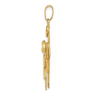 14k Yellow Gold Engravable Big Boy Little Girl Charm – view 3