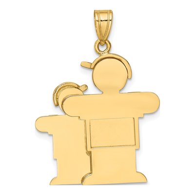 14K Yellow Gold Big Little Boy Hugs Charm – view 5