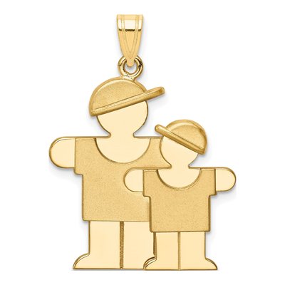 14K Yellow Gold Big Little Boy Hugs Charm