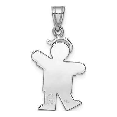 14K White Gold Boy Charm – view 5
