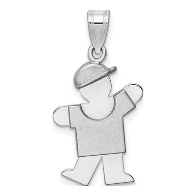 14K White Gold Boy Charm