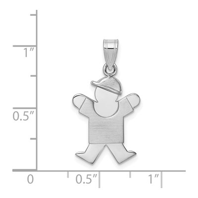14K White Gold Boy Charm – view 4