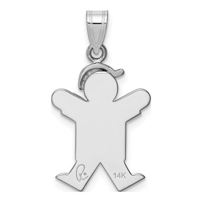 14K White Gold Boy Charm – view 5