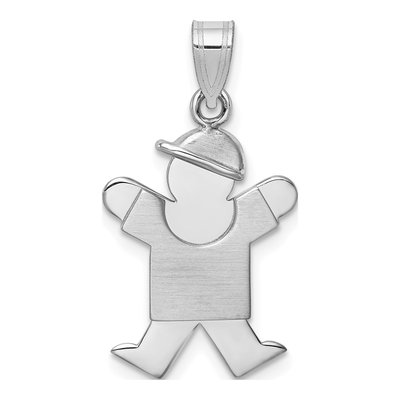 14K White Gold Boy Charm