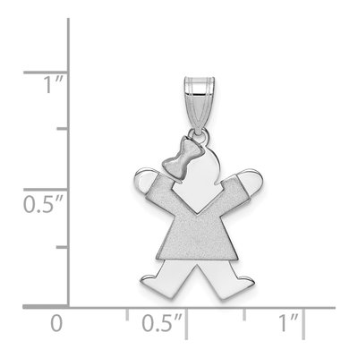14K White Gold Girl Charm – view 4