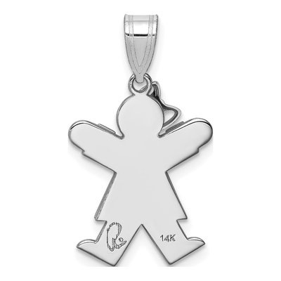 14K White Gold Girl Charm – view 5