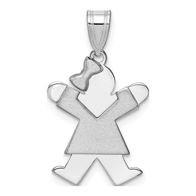 14K White Gold Girl Charm