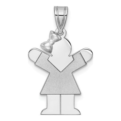 14K White Gold Girl Charm