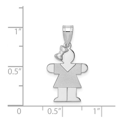 14K White Gold Girl Charm – view 4