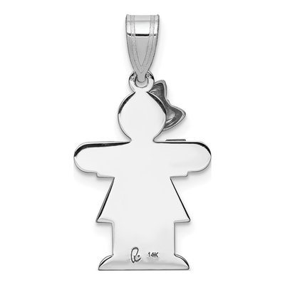 14K White Gold Girl Charm – view 5