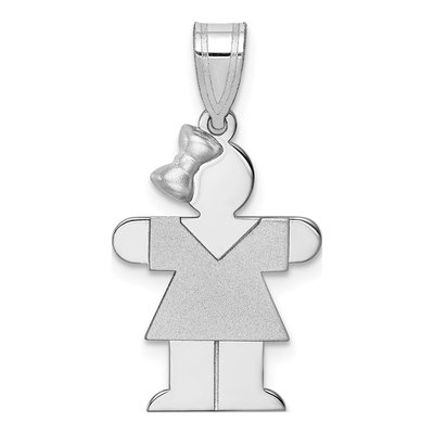 14K White Gold Girl Charm