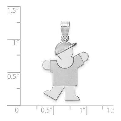 14K White Gold Kids Boy Charm – view 3