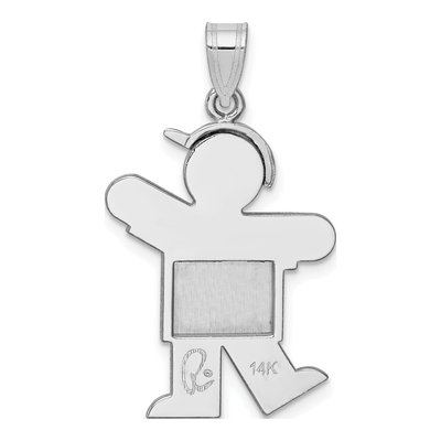 14K White Gold Kids Boy Charm – view 4