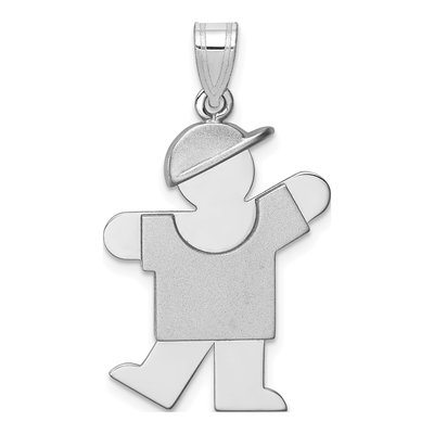 14K White Gold Kids Boy Charm