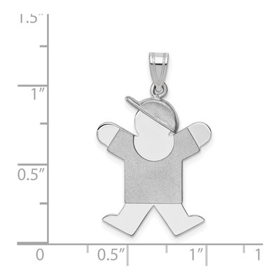 14K White Gold Boy Charm – view 4