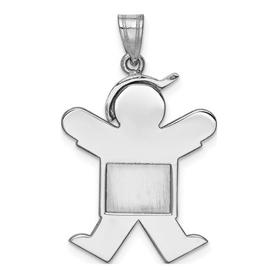 14K White Gold Boy Charm – view 5