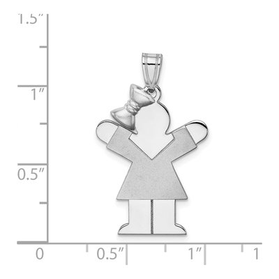 14K White Gold Girl Charm – view 4