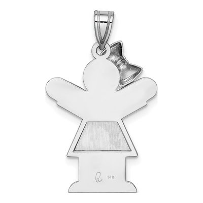 14K White Gold Girl Charm – view 5