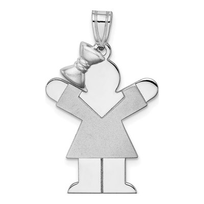14K White Gold Girl Charm