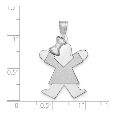 14K White Gold Girl Charm – view 4