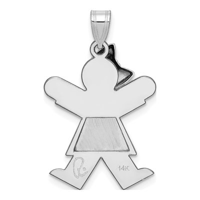14K White Gold Girl Charm – view 5