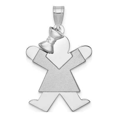 14K White Gold Girl Charm