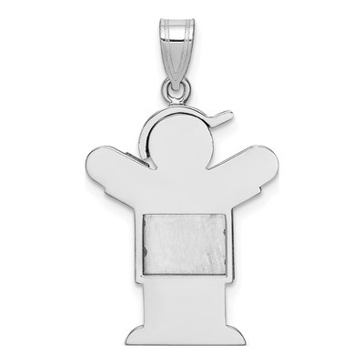 14K White Gold Boy Charm – view 5