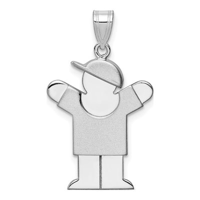14K White Gold Boy Charm