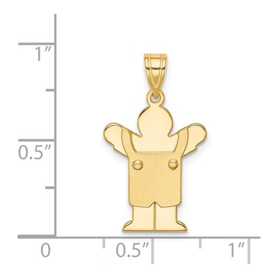 14K Yellow Gold Boy Overalls Charm – view 4