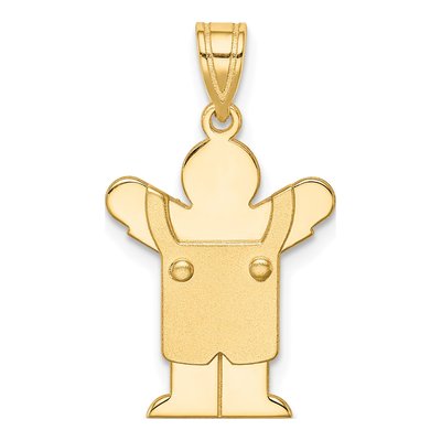 14K Yellow Gold Boy Overalls Charm