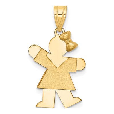 14K Yellow Gold Girl Charm