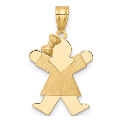 14K Yellow Gold Girl Charm