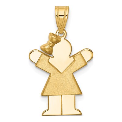 14K Yellow Gold Girl Charm