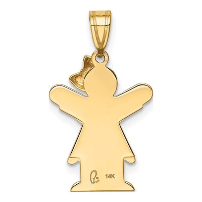 14K Yellow Gold Girl Charm – view 4