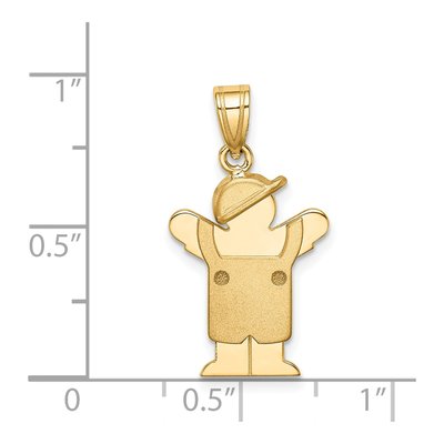 14K Yellow Gold Boy Overalls Charm – view 3