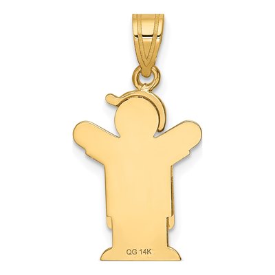 14K Yellow Gold Boy Overalls Charm – view 4