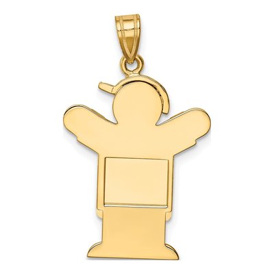 14K Yellow Gold Boy Overalls Charm – view 5