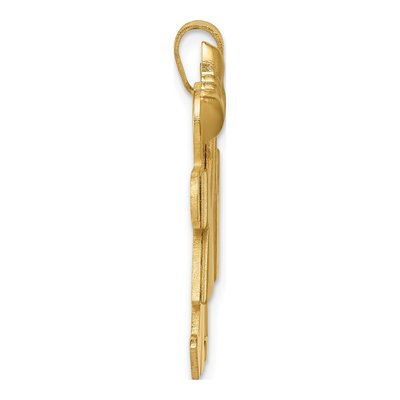14K Yellow Gold Kids Kissing Boy Girl Charm – view 2