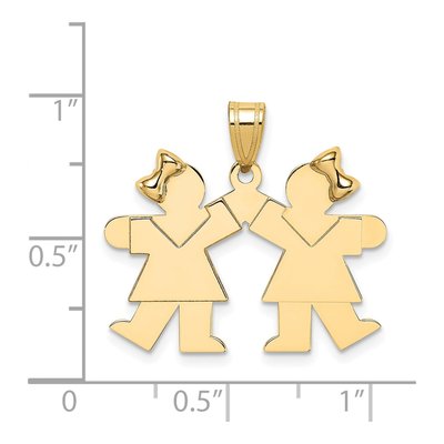 14K Yellow Gold Kids Kiss Charm – view 3