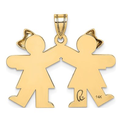 14K Yellow Gold Kids Kiss Charm – view 4