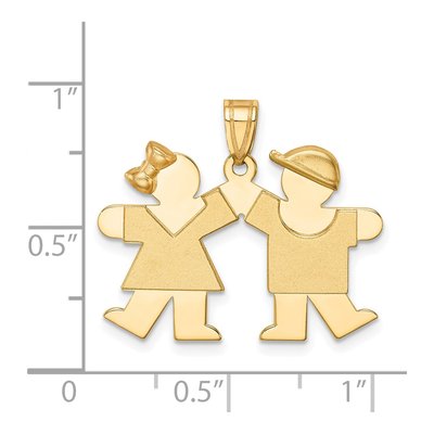 14K Yellow Gold Boy Girl Kiss Charm – view 4