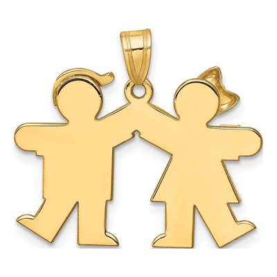 14K Yellow Gold Boy Girl Kiss Charm – view 5